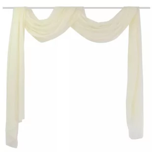 vidaXL Drapowana Zasłona 140x600 cm Kremowa - Zasłony - miniaturka - grafika 1