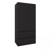 Szafy - Dwudrzwiowa Szafa Z Dwiema Szufladami Kolor: Czarny| 180X90X51 Cm - miniaturka - grafika 1