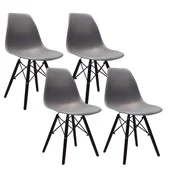 Krzesła - 4 krzesła DSW Milano grafitowe, nogi wenge - miniaturka - grafika 1