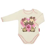 Body dla niemowląt - Body dziecięce dla dziewczynki na długi rękaw bawełniane z żyrafami 92 - miniaturka - grafika 1