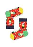 Skarpetki damskie - Happy Socks Kids Santa Sock, Skarpety dla dzieci, Zielony-Żółty-Fioletowy-Rosa-Biały (7-9Y) - miniaturka - grafika 1