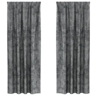 Zasłony - vidaXL zasłony welurowe 2 szt. z kieszeniami szare 260x140 cm - miniaturka - grafika 1