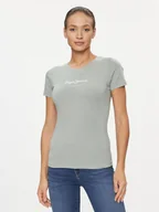 Koszulki i topy damskie - Pepe Jeans T-Shirt New Virginia PL505202 Zielony Slim Fit - miniaturka - grafika 1