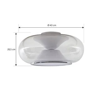Lampa sufitowa LED Orasa Lucande, szkło, biały/przezroczysty, Ø 43 cm - Lampy sufitowe - miniaturka - grafika 2