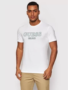 Koszulki męskie - GUESS T-Shirt M2GI21 J1311 Biały Slim Fit - grafika 1