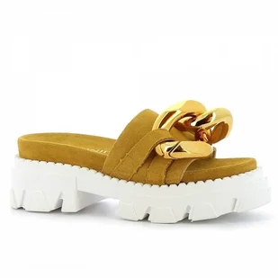 Zamszowe klapki damskie na platformie CARINII - Carinii - Klapki i japonki damskie - miniaturka - grafika 1