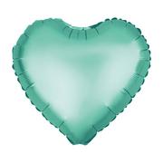 Balony i akcesoria - Balon foliowy serce zielone, matowe 46cm - miniaturka - grafika 1