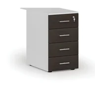 Szafki biurowe - Kontenerek biurowy z szufladami dostawny PRIMO WHITE, 4 szuflady, biały/wenge - miniaturka - grafika 1
