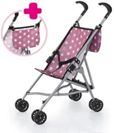 Wózki dla lalek - Wózek dla lalek z torbą w kolorze starym różu - miniaturka - grafika 1