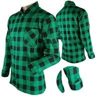 Odzież robocza - KOSZULA FLANELOWA Robocza 100% BAWEŁNA męska BHP ZIELONA KRATA rozmiar S - miniaturka - grafika 1