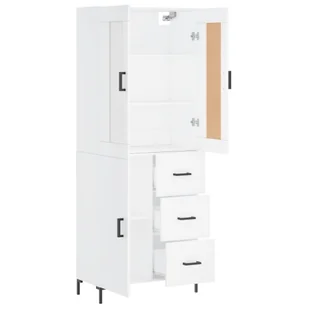 Witrynka, biała, 69,5x34x180 cm, materiał drewnopochodny Lumarko! - Witryny Witrynka, biała, 69,5x34x180 cm, materiał drewnopochodny Lumarko! - Witryny - miniaturka - grafika 5