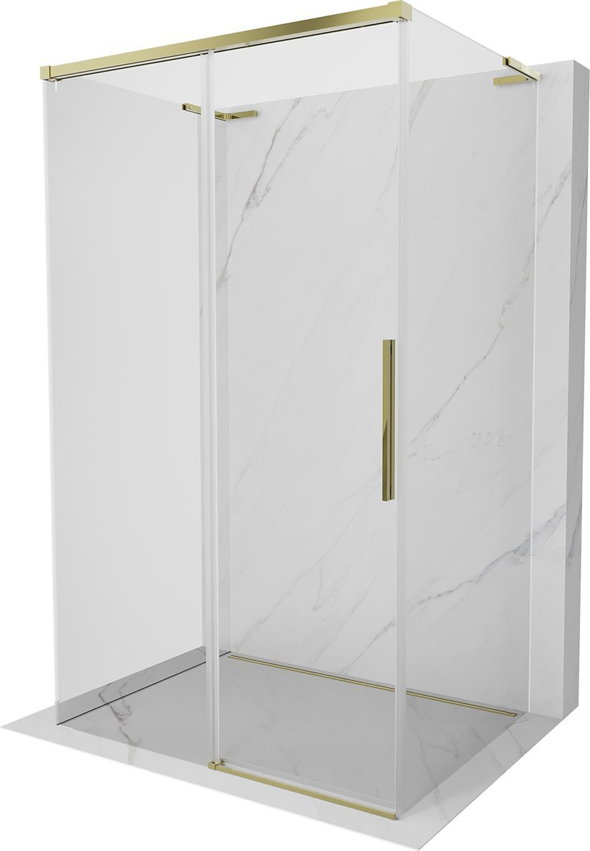 Mexen Rox-3S L kabina prysznicowa 3-ścienna rozsuwana 135 x 70 cm, transparent, złota - 8C2L-135-070-50-00-3S