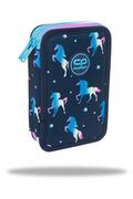 Piórniki - Piórnik podwójny z wyposażeniem Coolpack jumper 2 blue unicorn - PATIO - miniaturka - grafika 1