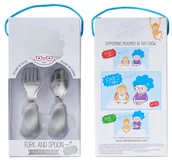 Sztućce dla dzieci - Nana's Manners 2 Widelec i łyżka GREY 1-3 lat - miniaturka - grafika 1
