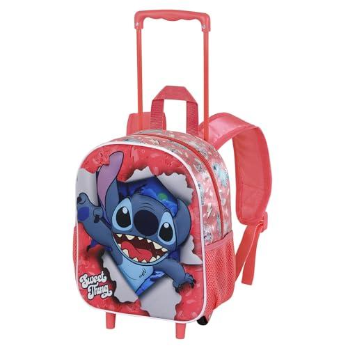 Lilo i Stitch Thing -Mały Plecak 3D na Kółkach, Różowy, 26 x 34 cm, Pojemność 12,5 L