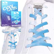 Akcesoria obuwnicze - Sznurówki bez wiązania z zapinkami sport komfort niebiesko-białe - miniaturka - grafika 1