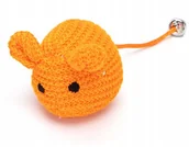 Zabawki dla kotów - Zabawka dla kotka kota MYSZKA dziana miękka z dzwonkiem gryzak z dzianiny - miniaturka - grafika 1