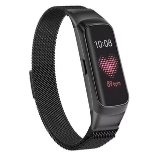 Opaska Pasek Bransoleta Milaneseband Samsung Galaxy Fit R370 Czarna - Akcesoria do smartwatchy - miniaturka - grafika 1