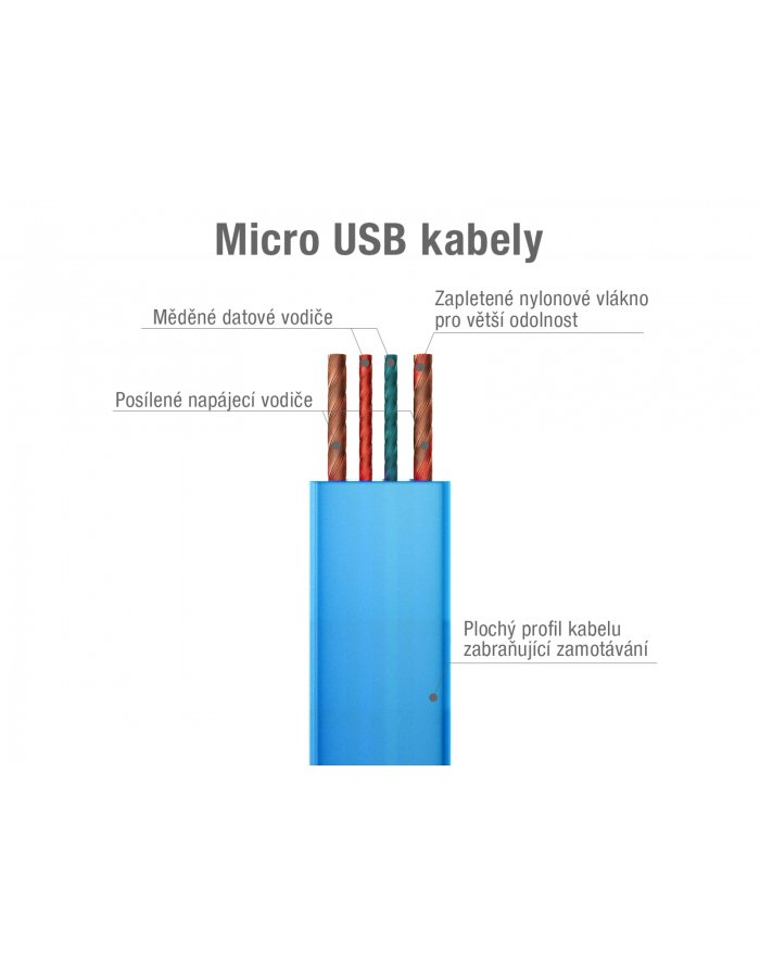 Kabel USB Avacom Kabel USB 2.0 USB A M- USB micro M 0.4m niebieski Avacom DCUS-MIC-40B