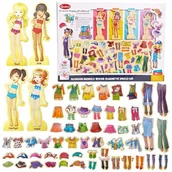 Układanki dla dzieci - Układanka Magnetyczna Edukacyjna Puzzle Ubieranie Lali Dopasowywanie 69elem - miniaturka - grafika 1