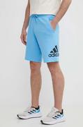 Spodenki męskie - adidas szorty bawełniane kolor niebieski IS0001 - miniaturka - grafika 1