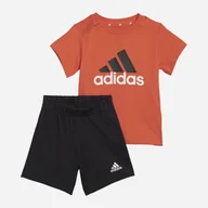 Dresy i komplety dla chłopców - Komplet chłopięcy letni (koszulka + spodenki) Adidas I Bl Co T Set IQ4132 92 Pomarańczowy/Czarny (4067887523011) - miniaturka - grafika 1