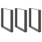 Zawiasy, okucia i inne akcesoria - Nogi do stołu jadalnego w kształcie litery U 3 szt. Antracyt 90x(72-73) cm Stal vidaXL - miniaturka - grafika 1