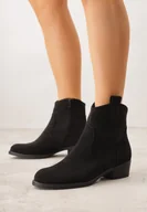 Botki damskie - Czarne Botki Ażurowe na Obcasie w Stylu Kowbojek Lalona - miniaturka - grafika 1