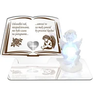 Lampiony i znicze - ZNICZ LED GRÓB Dziecka Córki Syna ANIOŁEK PODSTAWKA NA CMENTARZ BIAŁY ANIOŁ - miniaturka - grafika 1