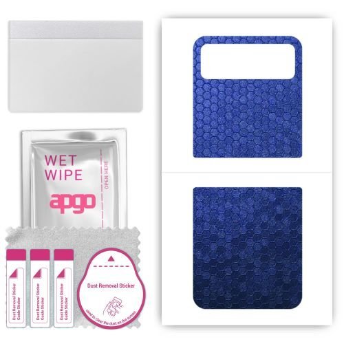 folia naklejka skórka strukturalna na TYŁ do Motorola Razr 2023 - Plaster Miodu Niebieski - apgo SKINS