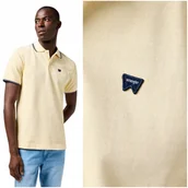 Koszulki męskie - Wrangler POLO SHIRT Banana Crepe żółta bawełniana polówka małe logo S - miniaturka - grafika 1
