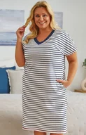 Piżamy damskie - Doctor Nap koszula nocna w paseczki plus size TB.5368, Kolor granatowo-biały, Rozmiar L, Doctor Nap - Primodo.com - miniaturka - grafika 1