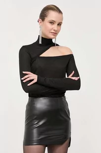 Patrizia Pepe sweter damski kolor czarny lekki z golfem - Swetry damskie - miniaturka - grafika 1