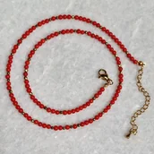 Naszyjniki - Naszyjnik choker koral naturalny trendy / StoneLab - miniaturka - grafika 1