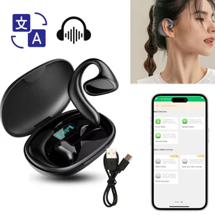 Tłumacz językowy słuchawki tłumaczące 2w1 z funkcją AI bezprzewodowe muzyczne innowacyjne - Słowniki języków obcych - miniaturka - grafika 1