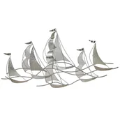 Obrazy i zdjęcia - Beliani Dekoracja ścienna srebrno AMERICIUM - miniaturka - grafika 1