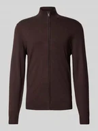 Swetry męskie - Kurtka o kroju slim fit z dzianiny z mieszanki wiskozy z zamkiem błyskawicznym - miniaturka - grafika 1