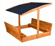 Place zabaw - XXL Duża Piaskownica z Daszkiem Impregnowana Drewniana 150 Otwory Montażowe - miniaturka - grafika 1