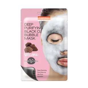 Purederm Głęboko oczyszczająca maska bąbelkowa do twarzy - Deep Purifying Black O2 Bubble Mask Volcanic Głęboko oczyszczająca maska bąbelkowa do twarzy - Deep Purifying Black O2 Bubble Mask Volcanic - Pozostałe kosmetyki do pielęgnacji twarzy - miniaturka - grafika 3