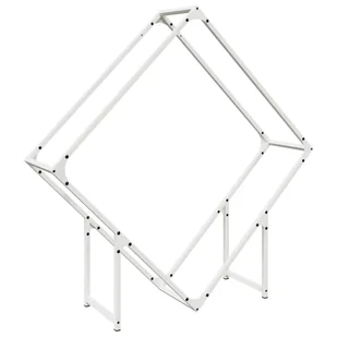 vidaXL Stojak na drewno opałowe biały 100x25x100 cm - Wózki magazynowe - miniaturka - grafika 1