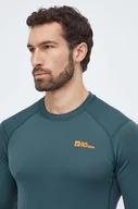 Bielizna sportowa męska - Jack Wolfskin longsleeve funkcyjny Infinite kolor zielony - miniaturka - grafika 1