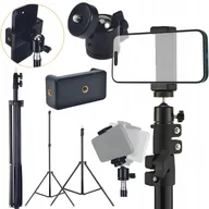 Statywy fotograficzne - Statyw Tripod Uchwyt Na Aparat Telefon Stabilny Wysoki I Uniweralsny 210 Cm - miniaturka - grafika 1