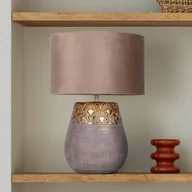 Lampy stojące - Näve Lampa stołowa Bronco, beżowa, ceramika/sztuczna skóra, wysokość 39 cm - miniaturka - grafika 1