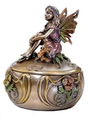 Pudełka i szkatułki - SZKATUŁKA SECESYJNA PUZDRO Z ELFKĄ NA POKRYWIE - miniaturka - grafika 1