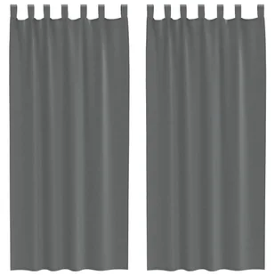 vidaXL Zasłony woalowe z pętelkami 2 szt. Ciemnoszary 140x225 cm - Zasłony - miniaturka - grafika 1