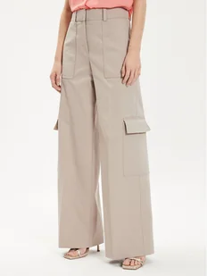 Boss Spodnie materiałowe Teneria 50512874 Écru Straight Fit - Spodnie damskie - miniaturka - grafika 1