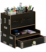 Akcesoria na biurko - Organizer na biurko z szufladami, Rodzaj drewna: Czarny dąb - miniaturka - grafika 1