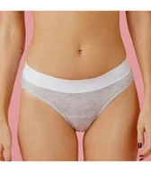 Bielizna lecznicza - Gentle Day, Majtki menstruacyjne Bikini, bawełna organiczna, szare, rozmiar L, Gentle Day - miniaturka - grafika 1