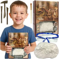 Zabawki interaktywne dla dzieci - Dinozaur w bloku gipsowym szkielet dinozaura mały archeolog paleontolog din - miniaturka - grafika 1
