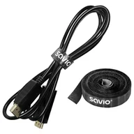 Maskownice do kabli - Savio OC-07 Cable binder Czarny - miniaturka - grafika 1
